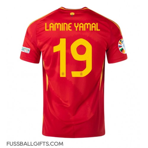 Spanien Lamine Yamal #19 Fußballbekleidung Heimtrikot EM 2024 Kurzarm